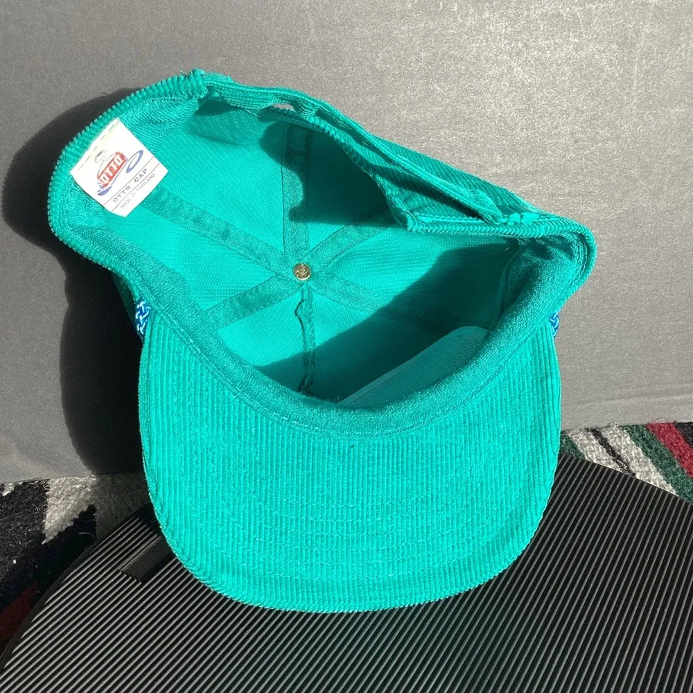 OTTO Teal Corduroy Trucker Hat with Brown Logo - Picture 11 of 12